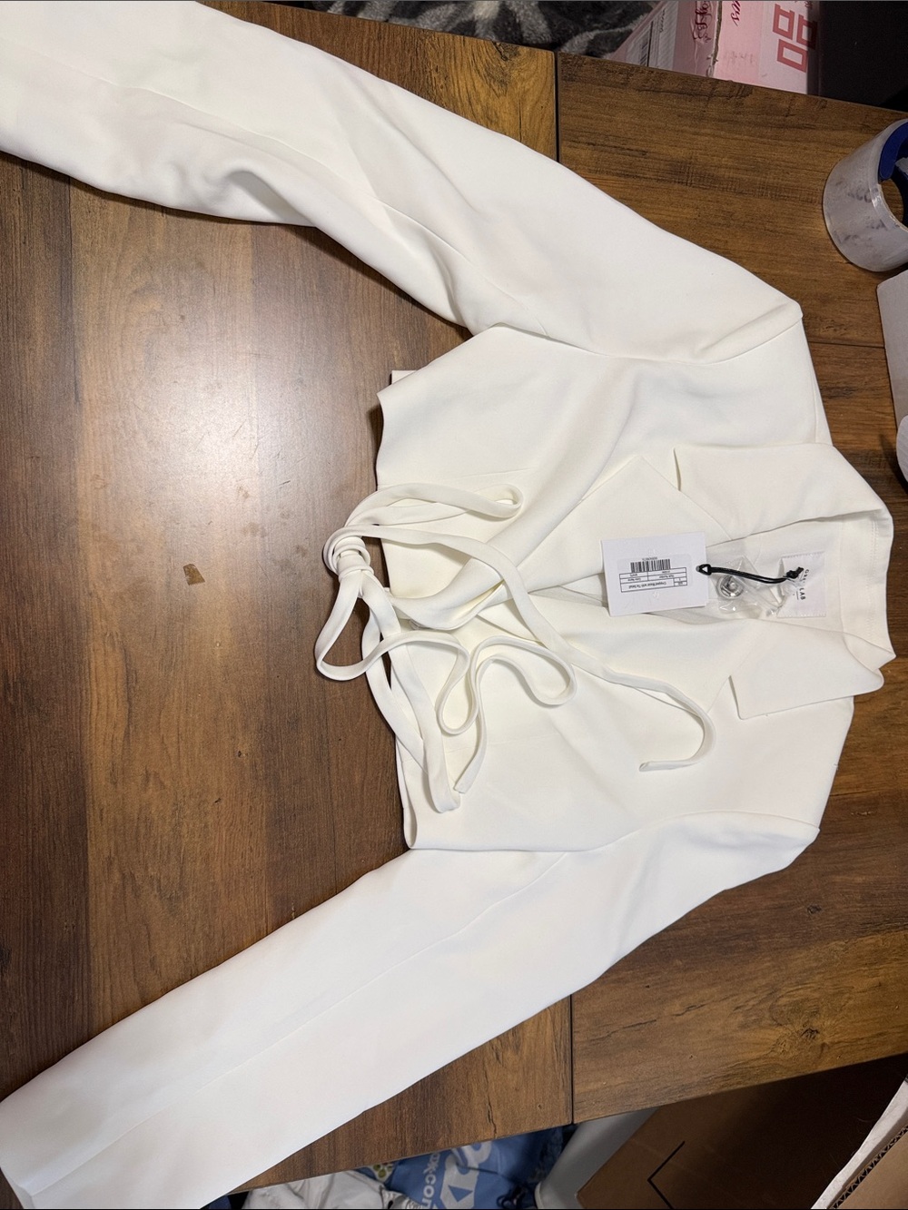 Grey lab size small Women’s White Tie-back blazer